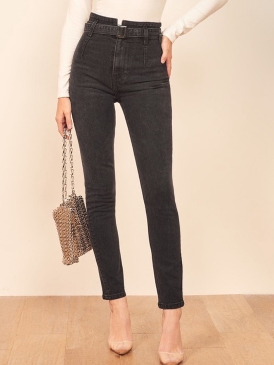 Reformation Denim - Reformation Black Washed Straight Jeans